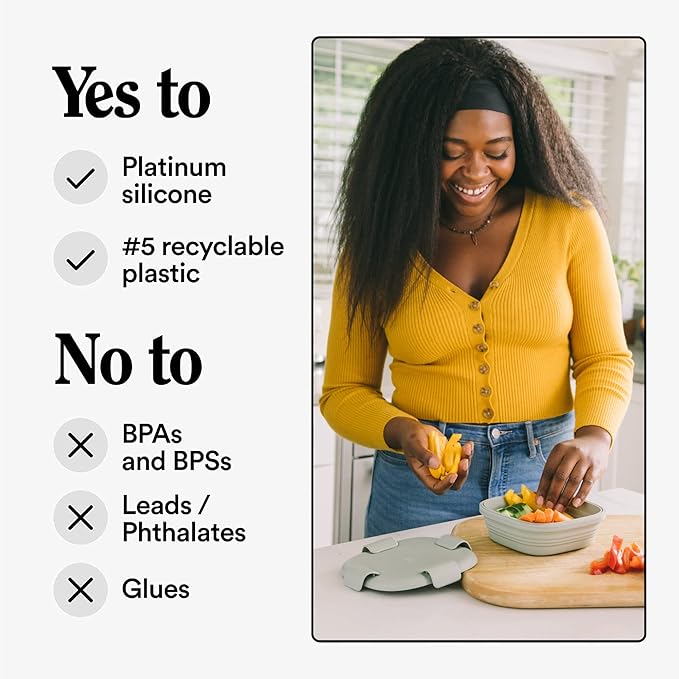 STOJO Collapsible Sandwich Box – 24oz, Reusable Food Storage Container, Silicone Bowl for Hot/Cold Food – Meal Prep, Lunch, Camping, Hiking – Dishwasher Safe (Set of 1, Cashmere)