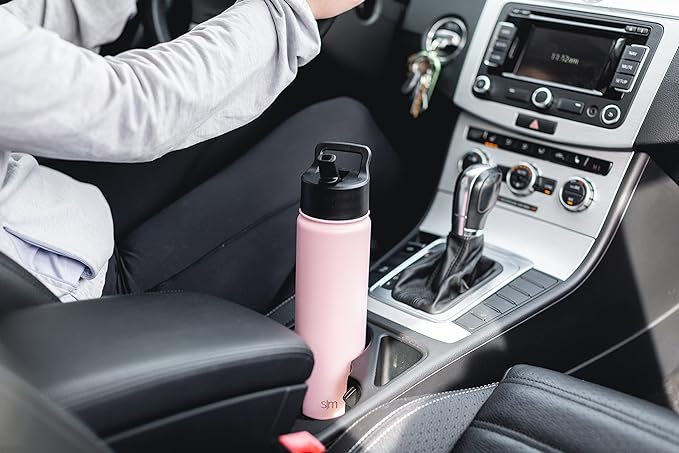 Simple Modern Water Bottle with Straw Lid Vacuum Insulated Stainless Steel Metal Cup Bottles | Reusable Leak Proof BPA-Free Flask for Gym Sports | Summit Collection | 22oz, Midnight Black
