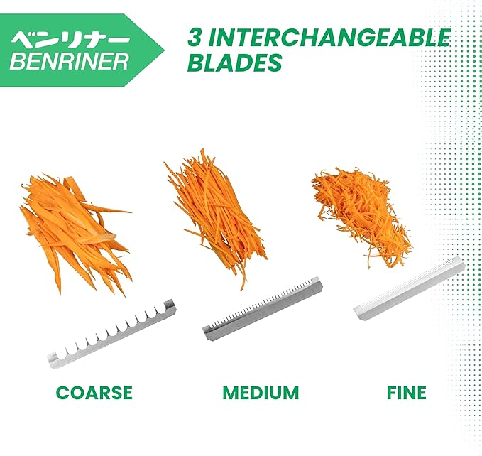 Benriner Mandoline Slicer, with 4 Japanese Stainless Steel Blades, BPA Free, New Model