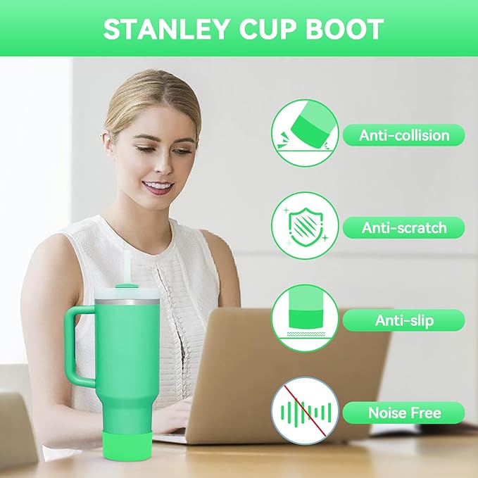 PICcircuit 2PCS for Stanley Boot, Silicone Bottom for Quencher Adventure 40oz 30oz IceFlow 20oz 30oz Bottle&for Hydroflask Tumbler 12-24oz for Stanley Cup Accessories Avoid Scratches&Noise