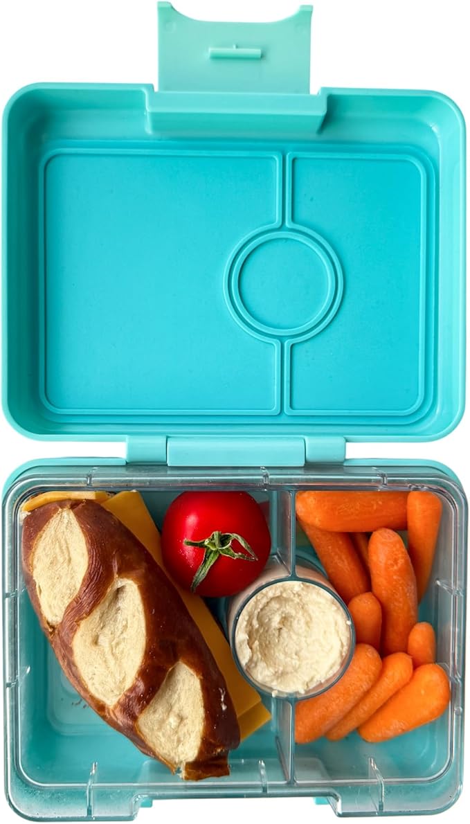Yumbox Snack Box - 3 Compartment - Leakproof Bento Lunch Box for Kids (Miami Rainbow)