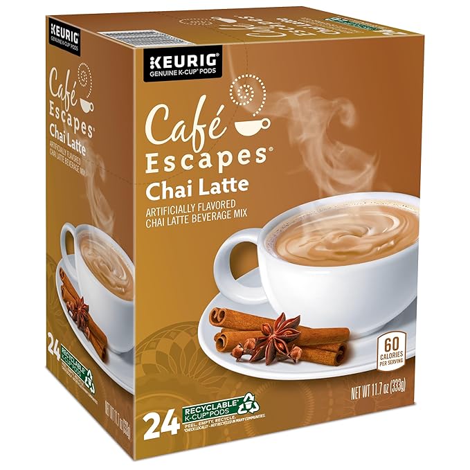 Cafe Escapes Chai Latte Keurig Single-Serve K-Cup Pods, 96 Count