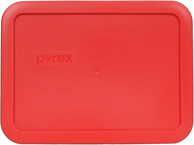 Pyrex 7210-PC 3-Cup Red Food Storage Replacement Lid - Made in USA