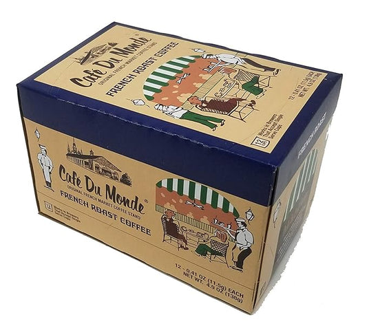 Cafe Du Monde Coffee French Roast Single-Serve Cup Pods, 12 Count