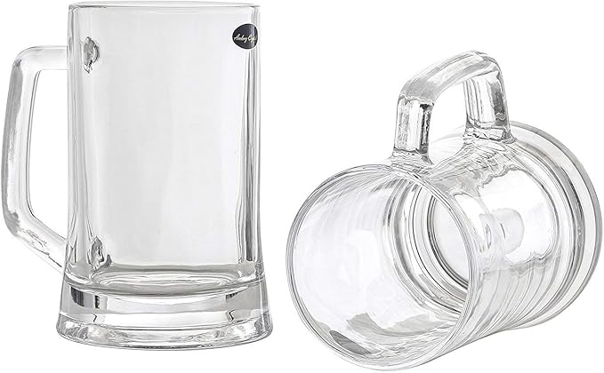 Amlong Crystal Lead-Free Beer Mug - 12 oz (Right For 1 Bottle), Set of 2