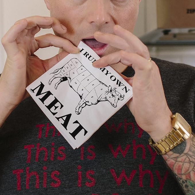 Twisted Wares - Funny Cocktail Napkins - I RUB MY OWN MEAT - Boutique Cocktail Napkins - Perfect for any Celebrations 5"X5" (20 Pack)