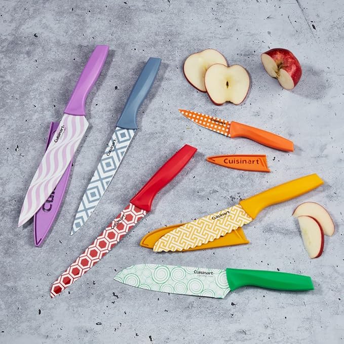 Cuisinart C55-12PR2 Advantage Color Collection 12-Piece Printed Color Cutlery Set, Multicolor