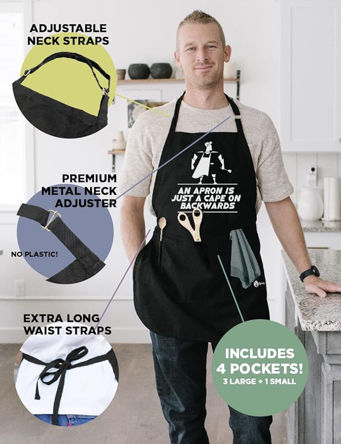 ApronMen - Funny Apron For Men - BBQ Gifts for Men & Unique Gifts for Fathers - Mens Aprons for Grilling