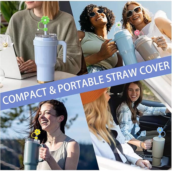Straw Cover Cap for Stanley Cup,Silicone Straw Topper 10 mm 0.4 in Reusable Straw Tips Lids,Straw Tip Covers for Stanley Cups Accessories