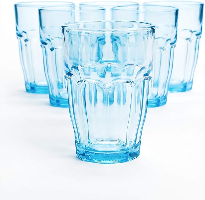 Bormioli Rocco 12.5 oz. Rock Bar Lounge Stackable Long Drink Glass, Ice, Set of 6 (Pack of 3)