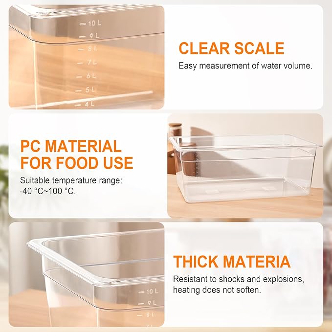 HOMENOTE Large Sous Vide Container 26 Quarts with Lid,Complete Sous Vide Accessories Kit BPA Free,Compatible with Anova and Most Sous Vide Cookers（Comes with 2 Sous Vide Racks and Insulating Sleeve）