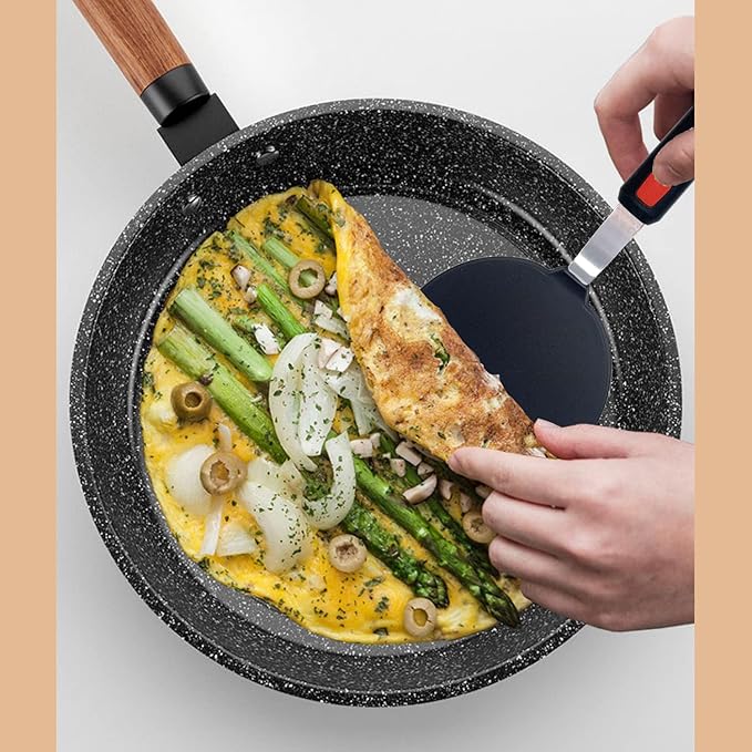 Silicone Spatula Set of 2 for Nonstick Cookware,Tenta Tenta Kitchen Slotted Angle Round Pancake Spatulas 600°F Heat Resistant Classic Rubber Spatula Set For Cooking-Grey/Black