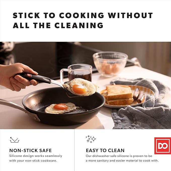 DI ORO Small Silicone Spatula - Kitchen Spatulas for Nonstick Cookware - 600°F Heat-Resistant Thin & Flexible Silicone Turner - BPA Free Mini Egg & Cookie Spatula for Cooking - Dishwasher Safe