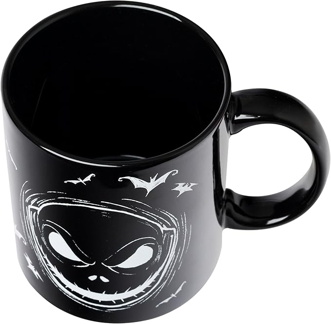 Silver Buffalo Disney Tim Burton's The Nightmare Before Christmas Jack Skellington Face What a Wonderful Nightmare Glow in the Dark Ceramic Mug, 20 Ounces