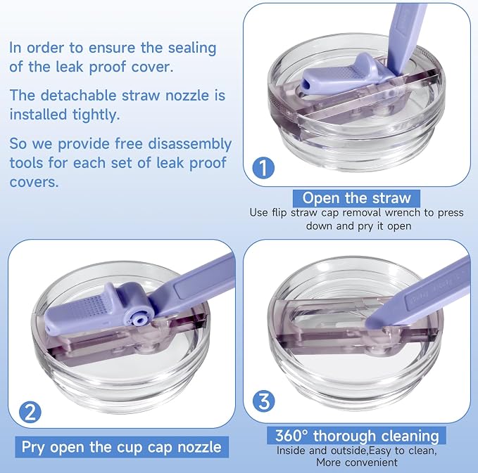 40oz Flip Straw Leak Proof Lid for Stanley Cup Accessories, 2 Pack No Spill Lid - Image 7