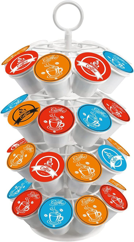 Coffee Pod Carousel Holder,Compatible with K-Cups Organizer Compatible with 36 Cup Pods,Spins 360-Degrees