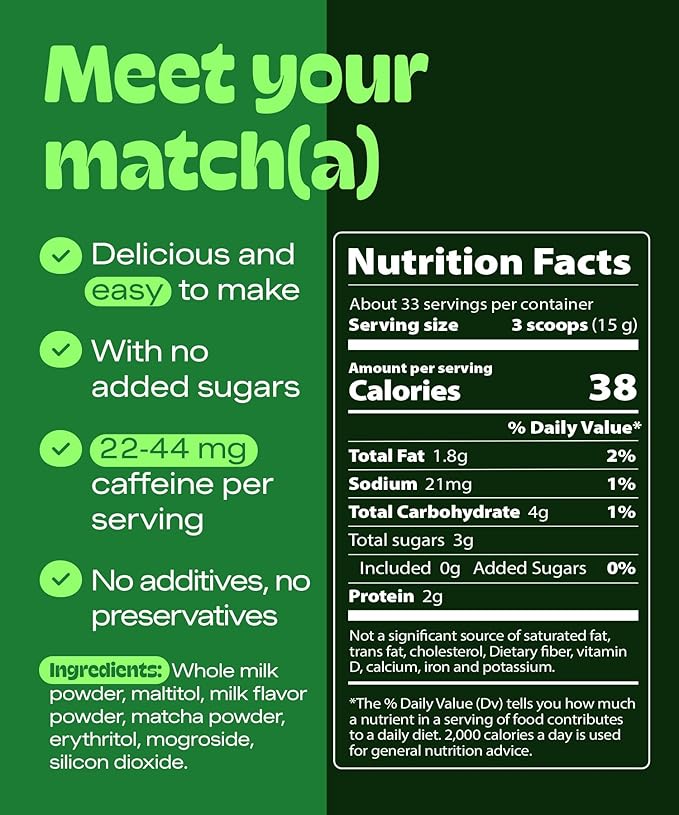 MatchaDNA Matcha Latte – Sweet Matcha Latte Powder with Milk, No Sugar Added – Green Tea Lattes Mix for Hot or Iced Drinks – Organic Macha Tea, Antioxidant Rich, Smooth Energy Boost (17.6 oz Pouch)