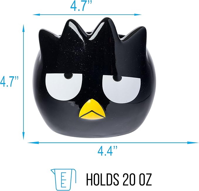 Silver Buffalo Sanrio Hello Kitty and Friends Badtz-Maru Ceramic 3D Sculpted Mug, 20 Ounces