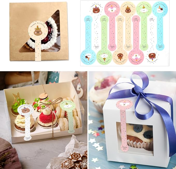 300pcs Happy Birthday Handmade Lollipop Baking Stickers - Image 3