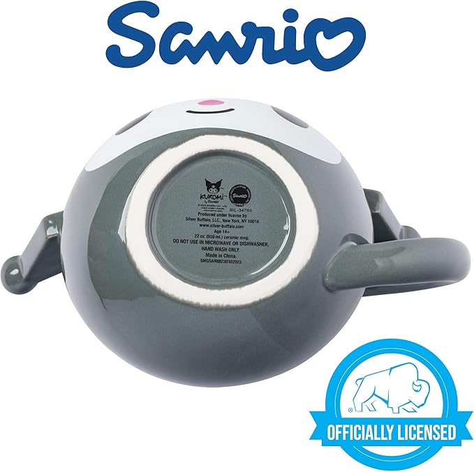 Silver Buffalo Hello Kitty and Friends Kuromi Ceramic 3D Sculpted Mug, 20 Ounces