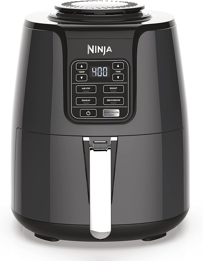 Ninja | Air Fryer | 4 QT Capacity | 4-in1 Roast, Crisp, Roast, Reheats, & Dehydrates | Dishwasher Safe Parts | Includes 20 Easy & Healthy Recipes | Compact | Grey | AF101