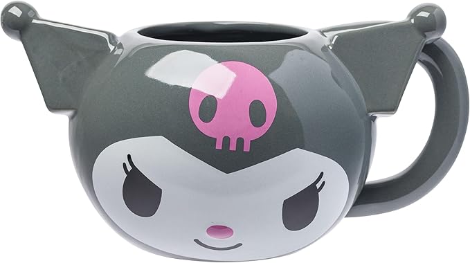 Silver Buffalo Hello Kitty and Friends Kuromi Ceramic 3D Sculpted Mug, 20 Ounces