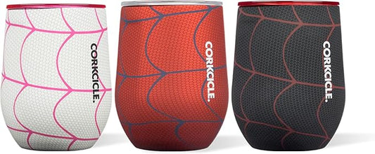 Corkcicle Stemless Insulated Wine Glass Tumbler - Keeps Beverages Cold 6 Hours & Hot 3 Hours - Stainless Steel - Easy-Grip - Summer Drinkware Gift - Keeps Drinks Ice Cold - 12 oz - Spider-Man