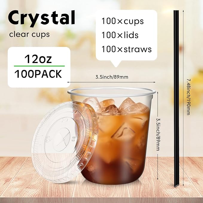 Ziliny 100 Set Clear Plastic Cups - Image 3