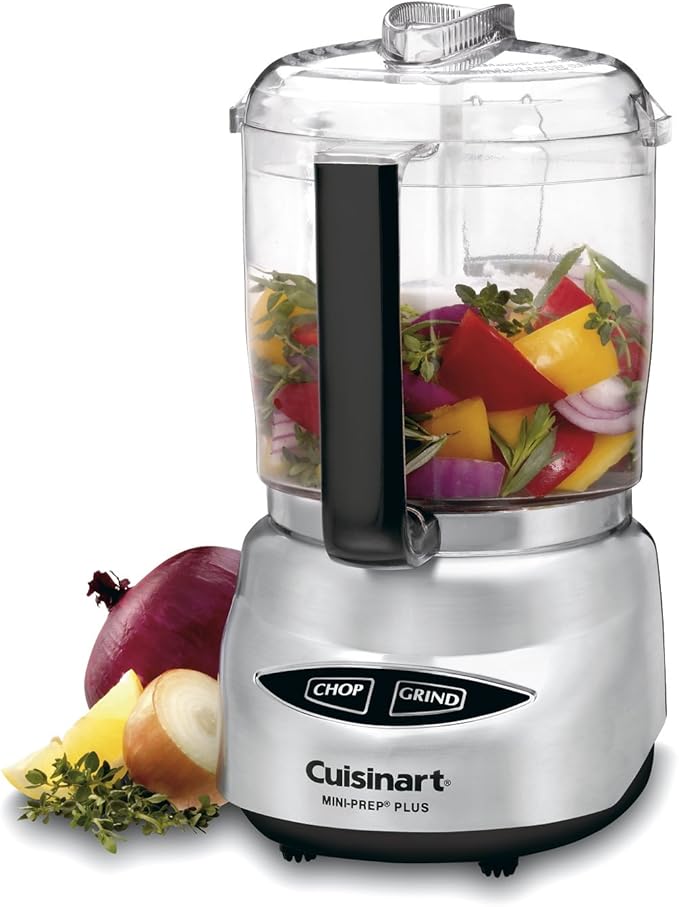 Cuisinart Mini Prep Plus Food Processor, 4 Cup, Brushed Stainless & Mesh Strainers, 3 Pack Set, CTG-00-3MS