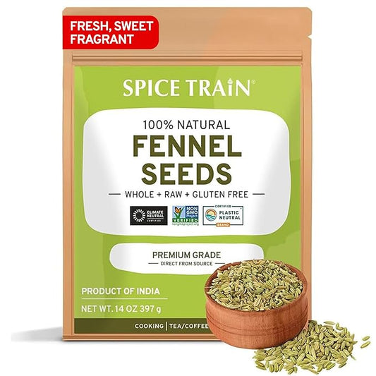 Fennel Seeds (397g/14oz) Tested for Quality | Raw Fennel Seed | Perfect for Cooking, Teas, Smoothies & Lattes | Bulk Whole Seeds in Resealable Zip Lock Pouch