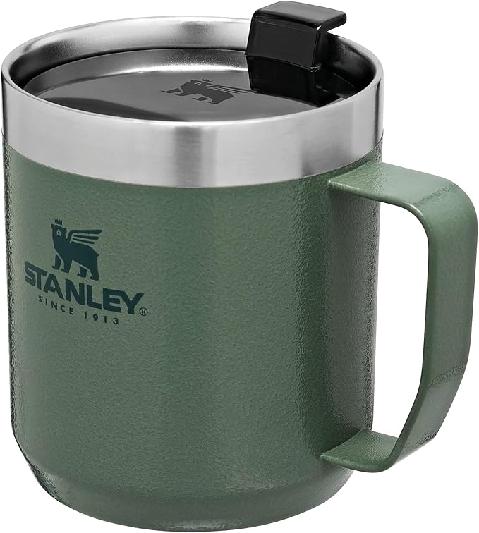 Stanley Classic Legendary Vacuum Insulated Tumbler-Stainless Steel Camp Mug, 1 Count (Pack of 1), Hammertone Green,354 milliliters
