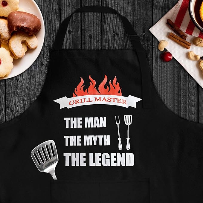 Aprons for Men, Mens Apron, Funny Aprons for Men, Adjustable Neck Strap Waterproof and OilProof Best for Grilling, Husband Birthday Gift, Gifts for Husband, Father's Day Gifts for Dad.