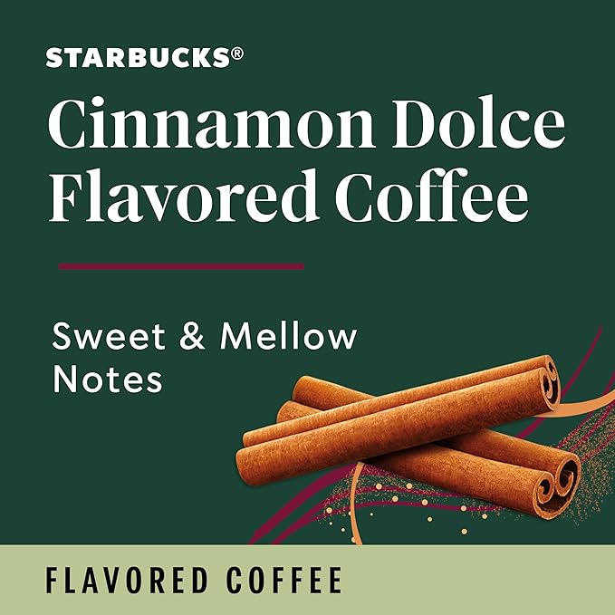 Starbucks K-Cup Coffee Pods, Cinnamon Dolce Flavored Coffee for Keurig Brewers, Naturally Flavored, 100% Arabica, 6 boxes (60 pods total)