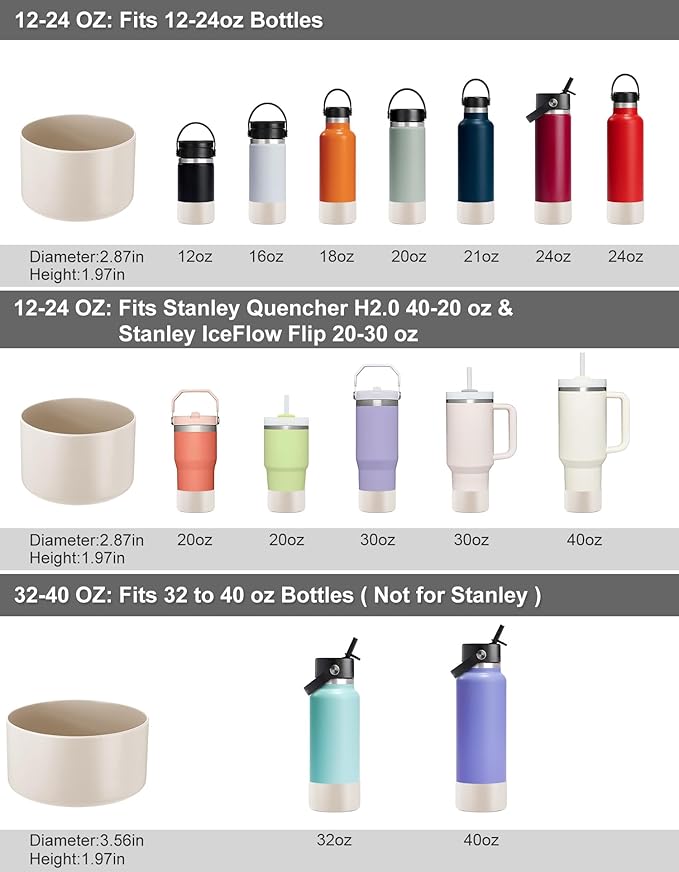 CHEETAH Protective Boot for Hydroflask Water Bottle 12oz - 40oz, BPA Free Bottom Silicone Sleeve Cover, Compatible with All Water Bottles with Bottom Width of 2.87-3.56in