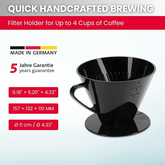 Westmark Pour Over Coffee Dripper, Coffee Filter Cone Size 4, Reusable Plastic - Image 2