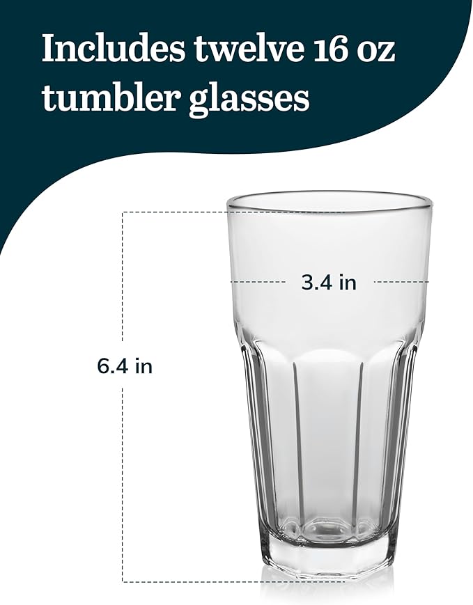 Libbey Gibraltar Tumbler Glasses, Set of 12