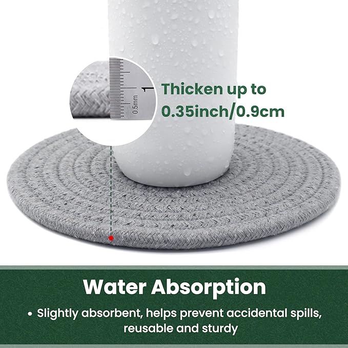 8 Inch Trivets for Hot Dishes, Hot Pots and Pans, Thick Heat Resistant Large Coaster for Kitchen, Hot Pads, Kitchen Essentials, Kitchen Decor for Table & Countertop, 6 Pcs