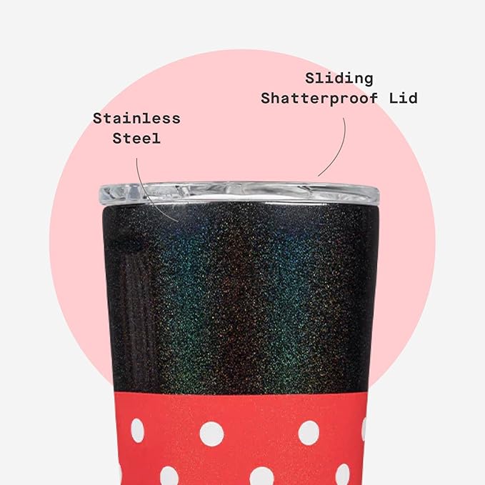 Corkcicle Disney Tumbler - Triple-Insulated Stainless Steel - Keeps Drinks Cold 9 Hours - Spill-Proof Lid & Reusable - Summer Drinkware Gift - Keeps Drinks Ice Cold - 16 oz - Minnie Mouse