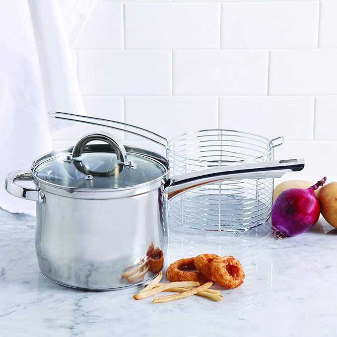 Oster 91537.03 Sangerfield 3.65 Quart 3 Piece Stainless Steel Deep Fryer Set Cookware