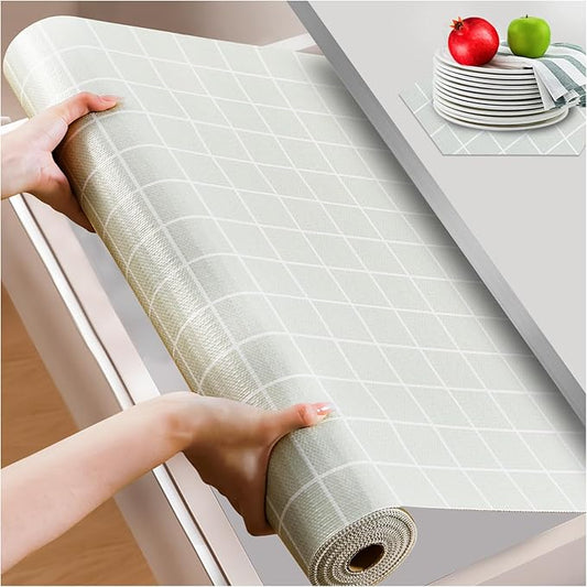 Beautysaid Shelf and Drawer Liner for Kitchen Cabinet, Non Adhesive Non Slip Shelf Paper Waterproof Washable Thickened for Dresser Pantry Shelve Bathroom Protector Liner(Light Green,23.6 in x 20 FT)