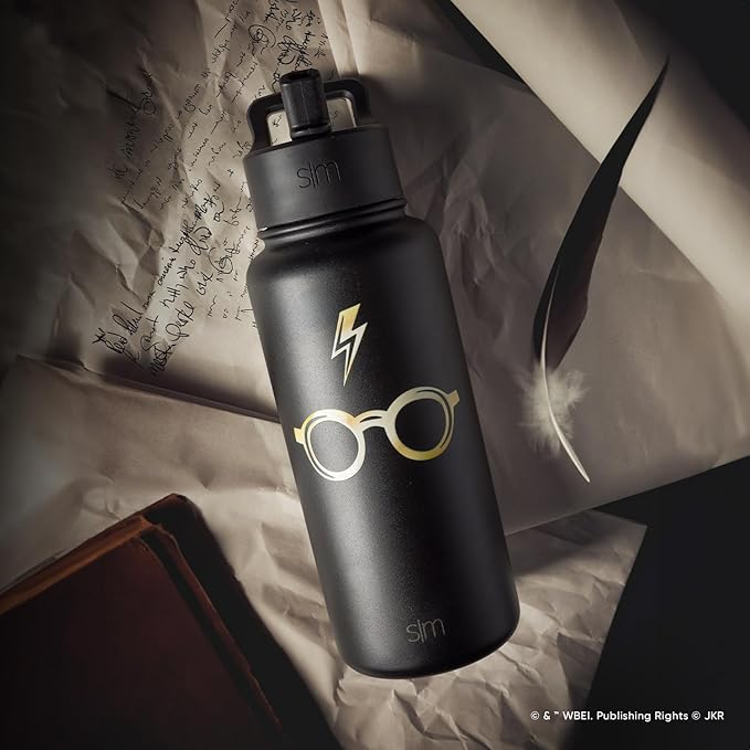 Simple Modern Harry Potter Water Bottle with Straw Lid Insulated Stainless Steel Metal Thermos | Gifts for Women Men Reusable Leak Proof Flask | Summit Collection | 32oz Harry Potter Glasses