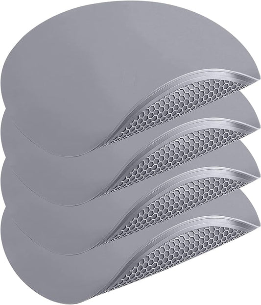 4 Pack 12 Inch Multi-Purpose Silicone Mat, As Drying Mat, Microwave Mat, Trivet, Pot Holder, Placemat, Utensils Rest, Pad for Hot Pans Plates Dishes Kitchen Countertop, Heat Resistant Mat, Light Gray