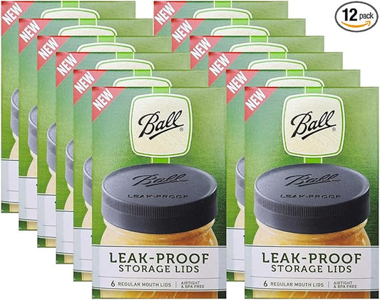 Ball Mason Jar Leak-Proof Lids, Regular Mouth, 6 CT (Pack of 12)