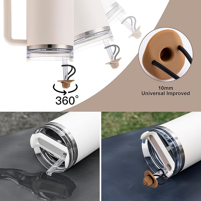 Straw Cover Cap for Stanley Cup 30 40 oz, Silicone Straw Toppers Cowboy Hat, Tumbler Cup Accessories for 10mm 0.4in Straws Cute Gifts Ornaments for Women