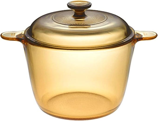 VISIONS 3738 3.5 Litre Pyroceram Glass Cookpot with Glass Cover, Amber