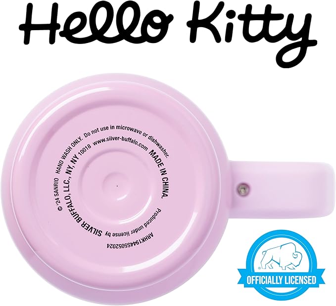 Silver Buffalo Sanrio Hello Kitty Summer Kawaii Fruits Stainless Steel Tumbler with Handle, Fits in Standard Cup Holder, 40 Ounces