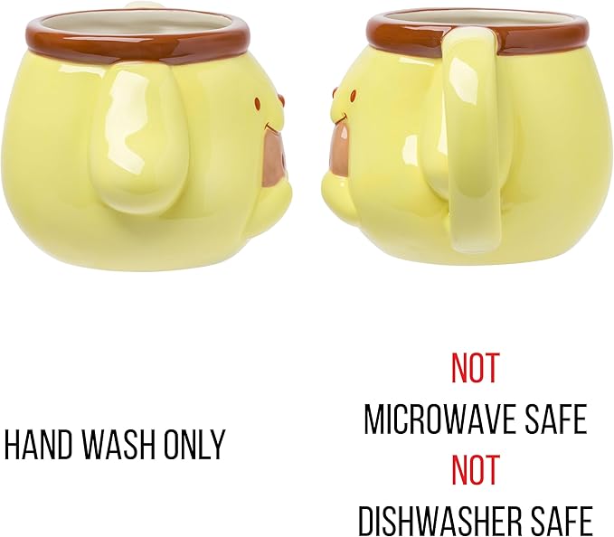 Silver Buffalo Sanrio Hello Kitty and Friends Pompompurin Ceramic 3D Sculpted Mug, 20 Ounces