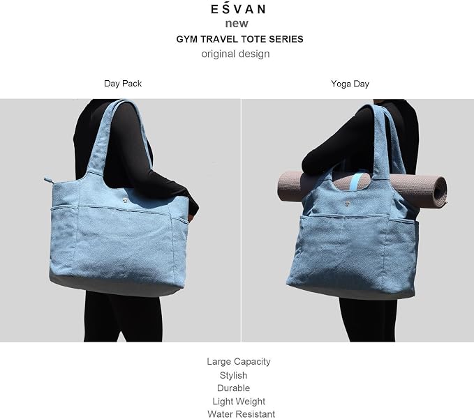 ESVAN Yoga Tote Bag Mat bag Women Shoulder Bags Carryall Tote - Image 5