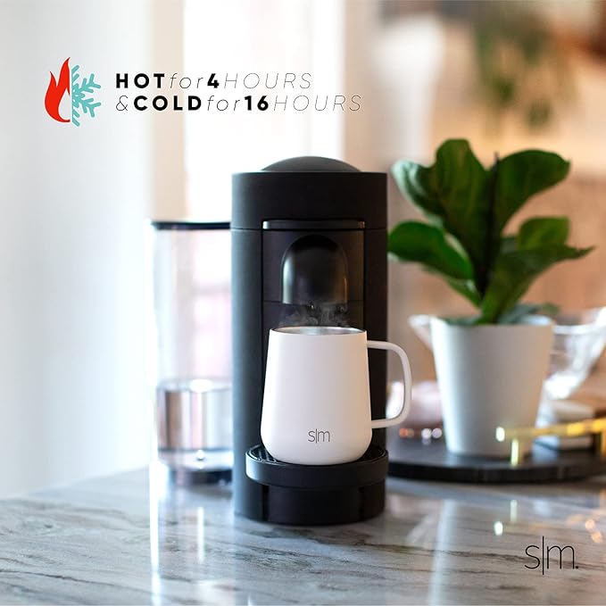 Simple Modern Travel Coffee Mug with Lid and Handle | Reusable Insulated Stainless Steel Coffee Tumbler Tea Cup | Gifts for Women Men Him Her | Voyager Collection | 12oz | Moonlight