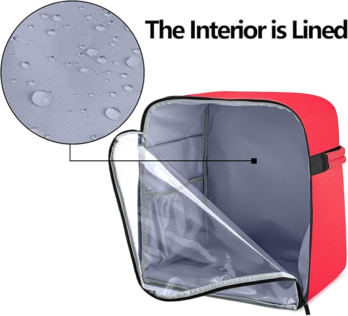 Luxja Dust Cover Compatible with 6-8 Quart KitchenAid Mixers (with a Bottom Padding Pad), Dust Cover (Clear Front Panel) for Stand Mixers and Extra Accessories, Red (Patented Design)